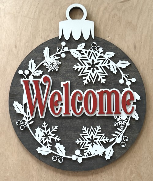 Christmas Welcome Ornament Sign