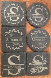 Custom Monogram Slate Coasters
